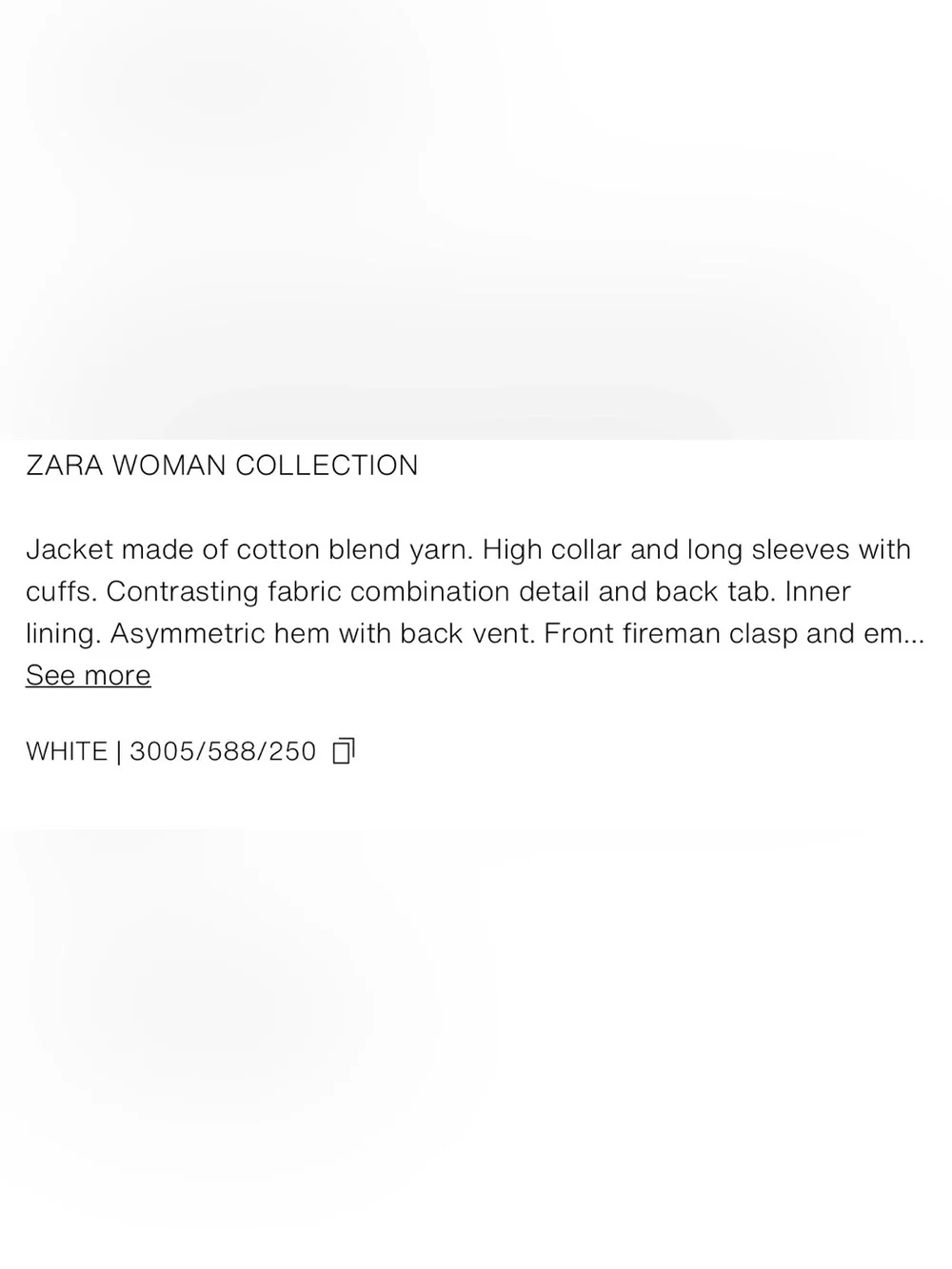 ZARA ZW Collection jacket featuring embossed gold button - Picture 15 of 15